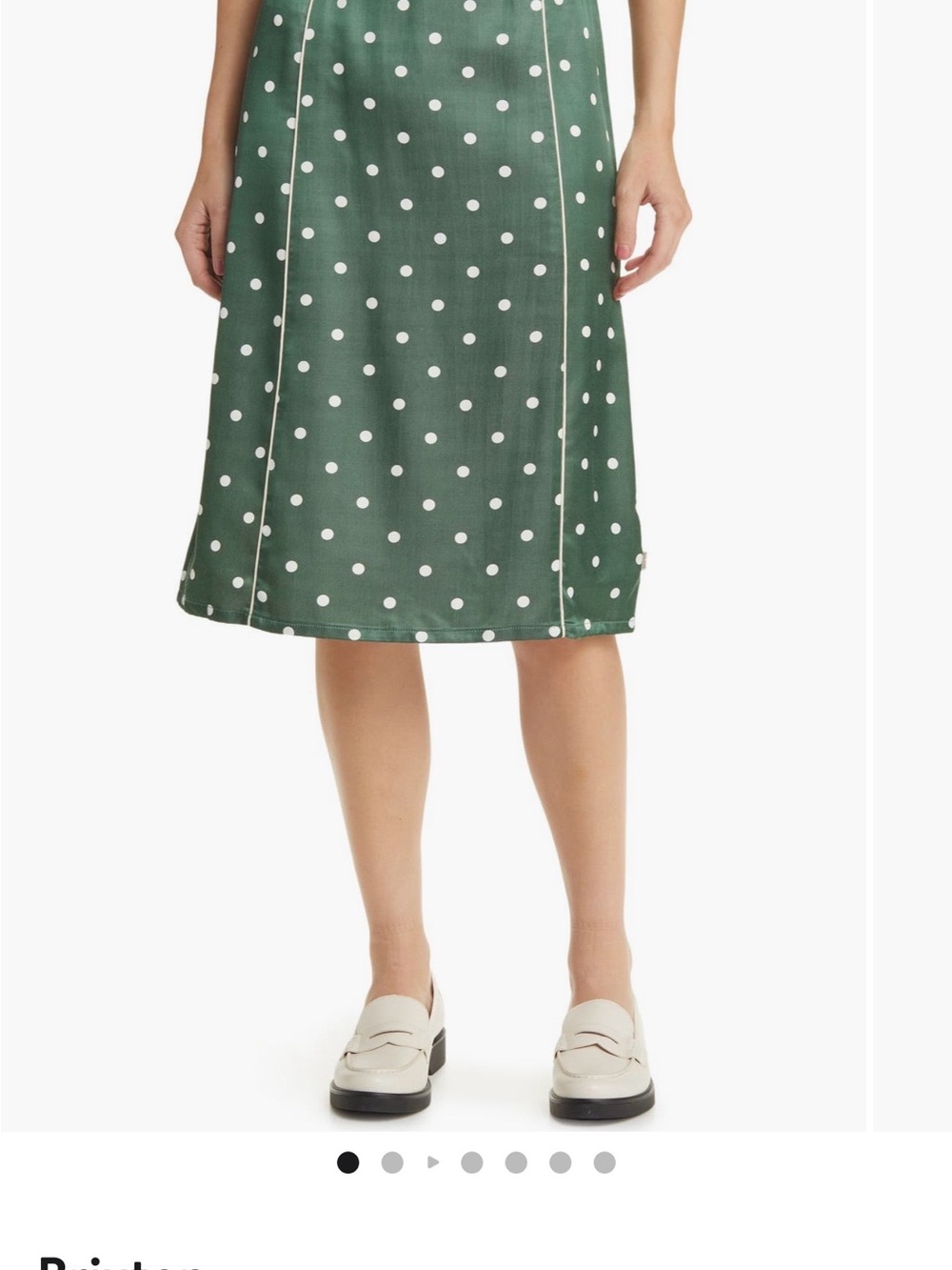 Brixton Forest Green Polka Dot Midi Skirt